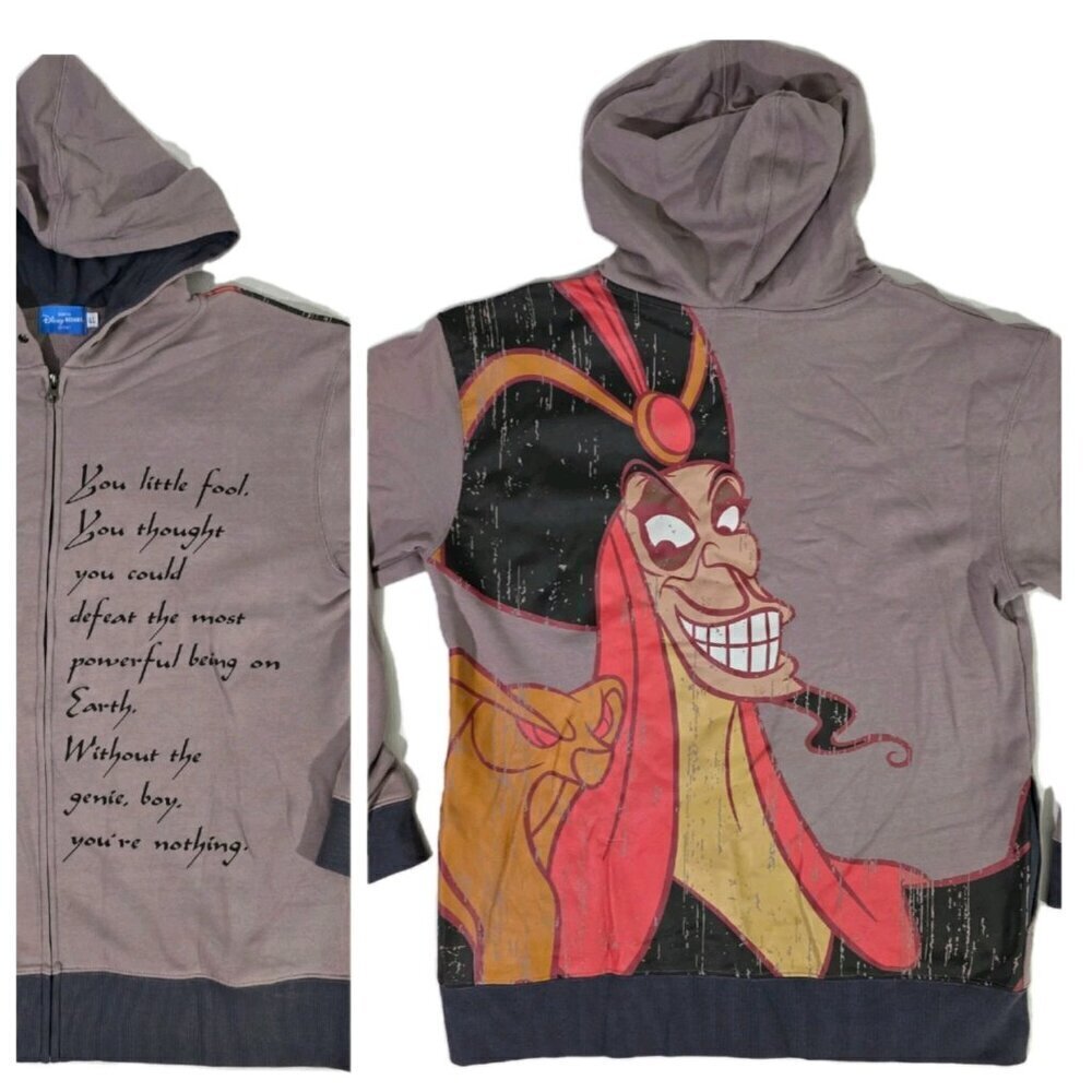 Disney Tokyo Resort ALADDIN - JAFAR Full Zip Graphic Hoodie Sweatshirt Men's XL